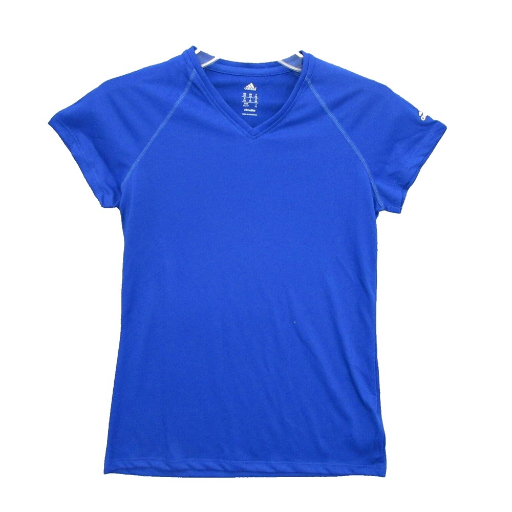 Adidas Mens Shirt Extra Small Climalite Blue Pullover V-Neck Short Sleeve New